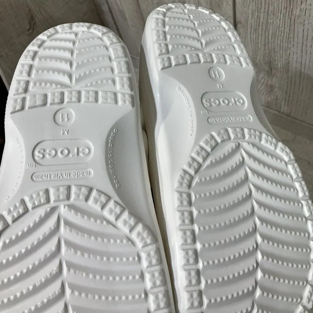 Crocs Baya Lined Clogs Slip-on Shoes White Men's Size 11 New with tags
